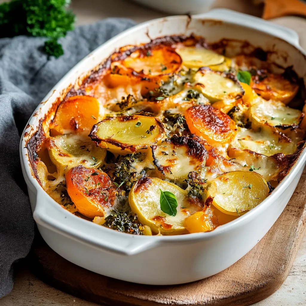 Kartoffelgratin mit Gemüse