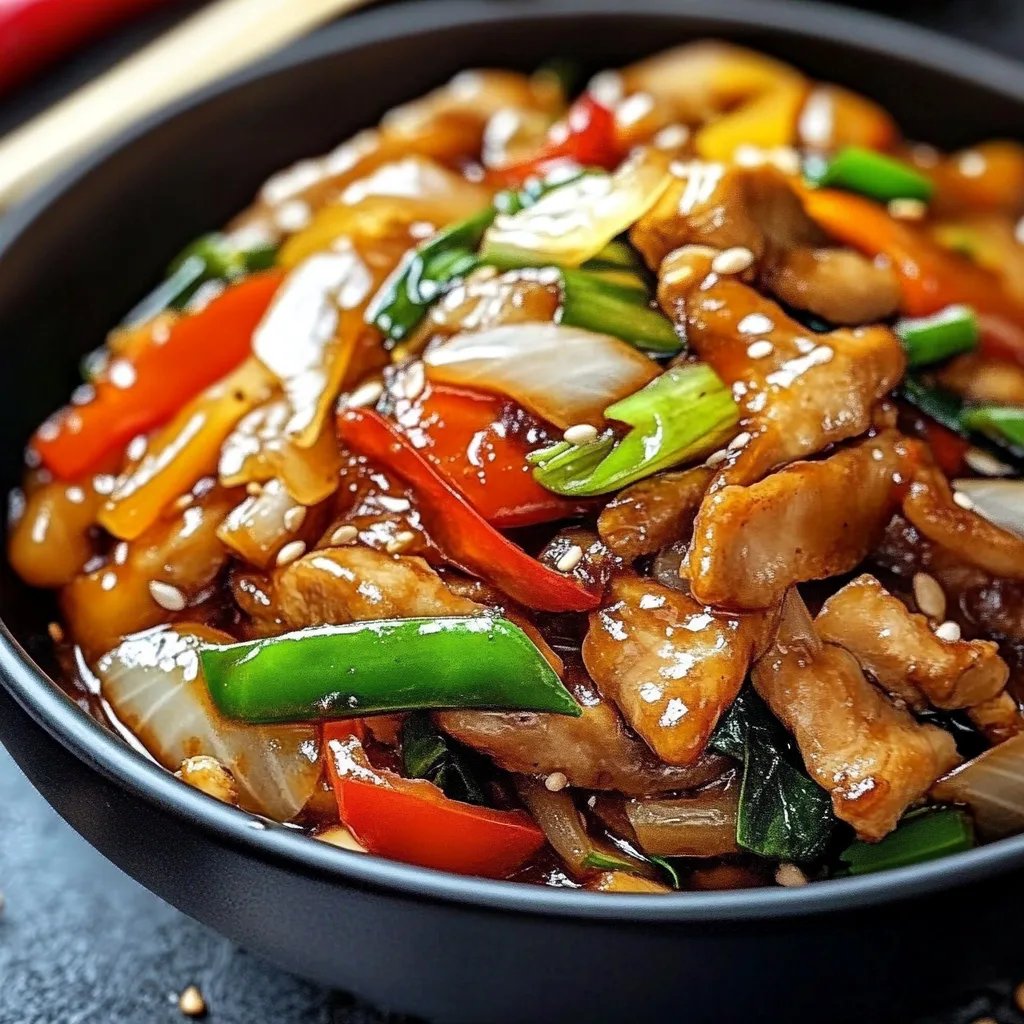 Chinesische Hähnchenpfanne mit Spitzkohl und Zwiebel