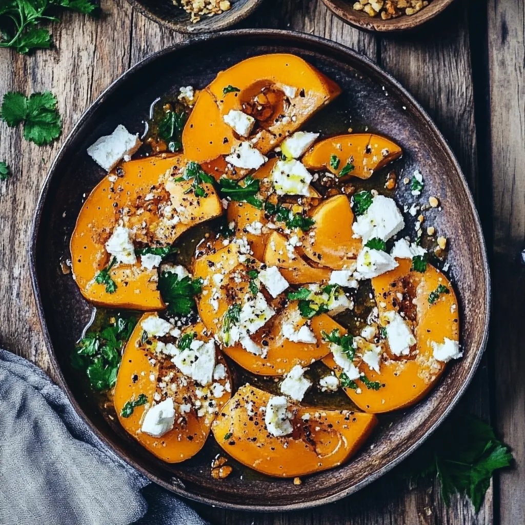 Ofenkürbis mit Zimt, Honig und Feta