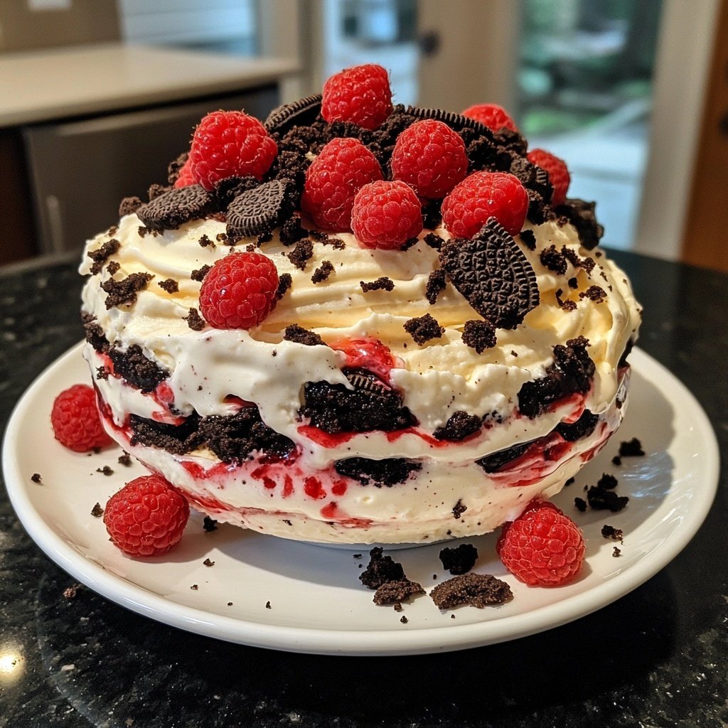 Himbeer-Oreo-Dessert