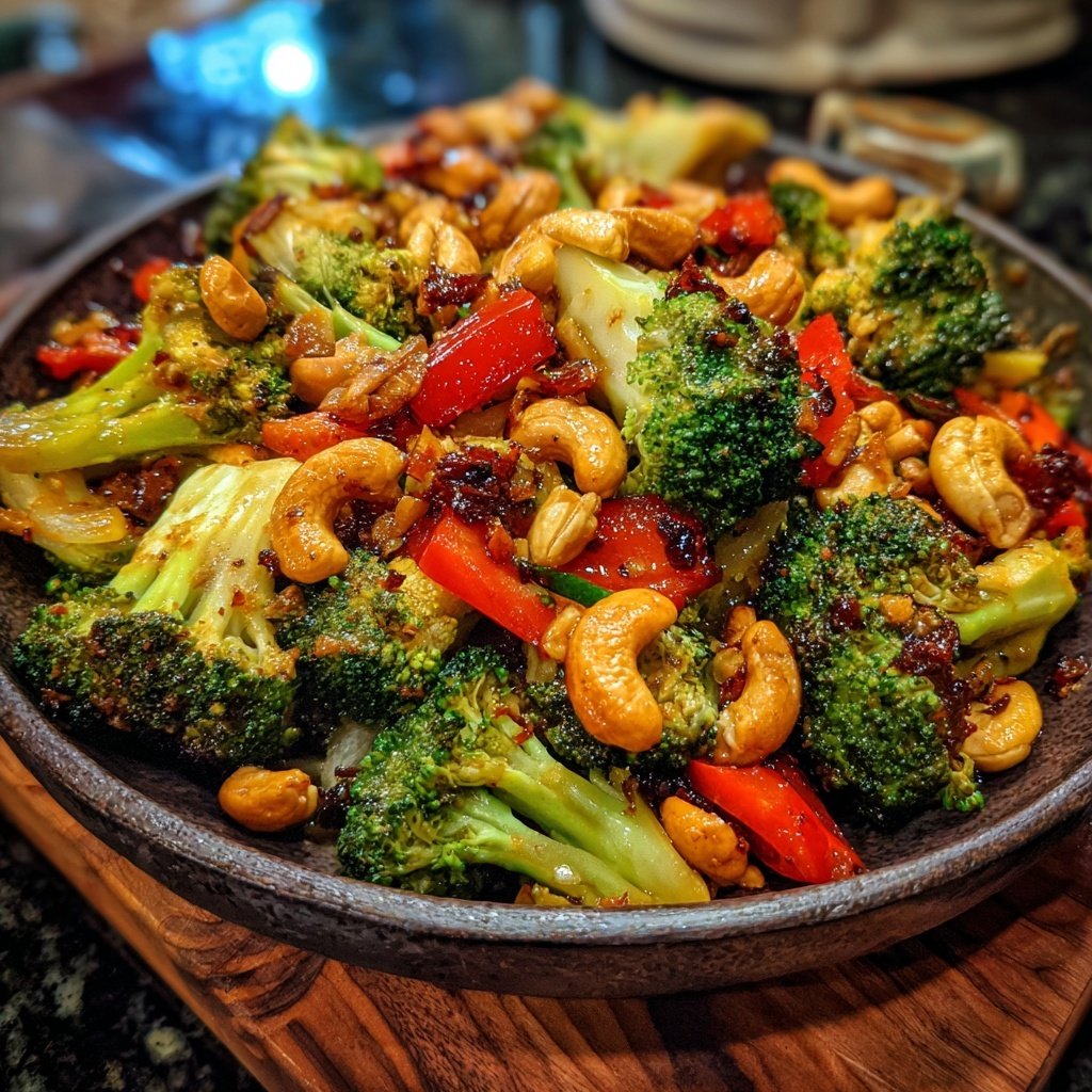 Brokkoli Cashew Wok Pfanne