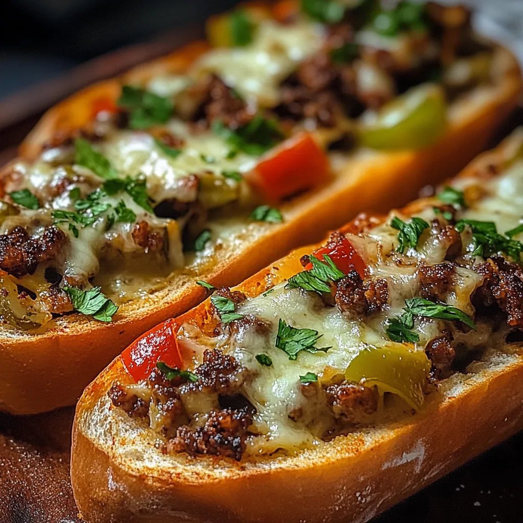 Knoblauch-Philly-Cheesesteak-Brot