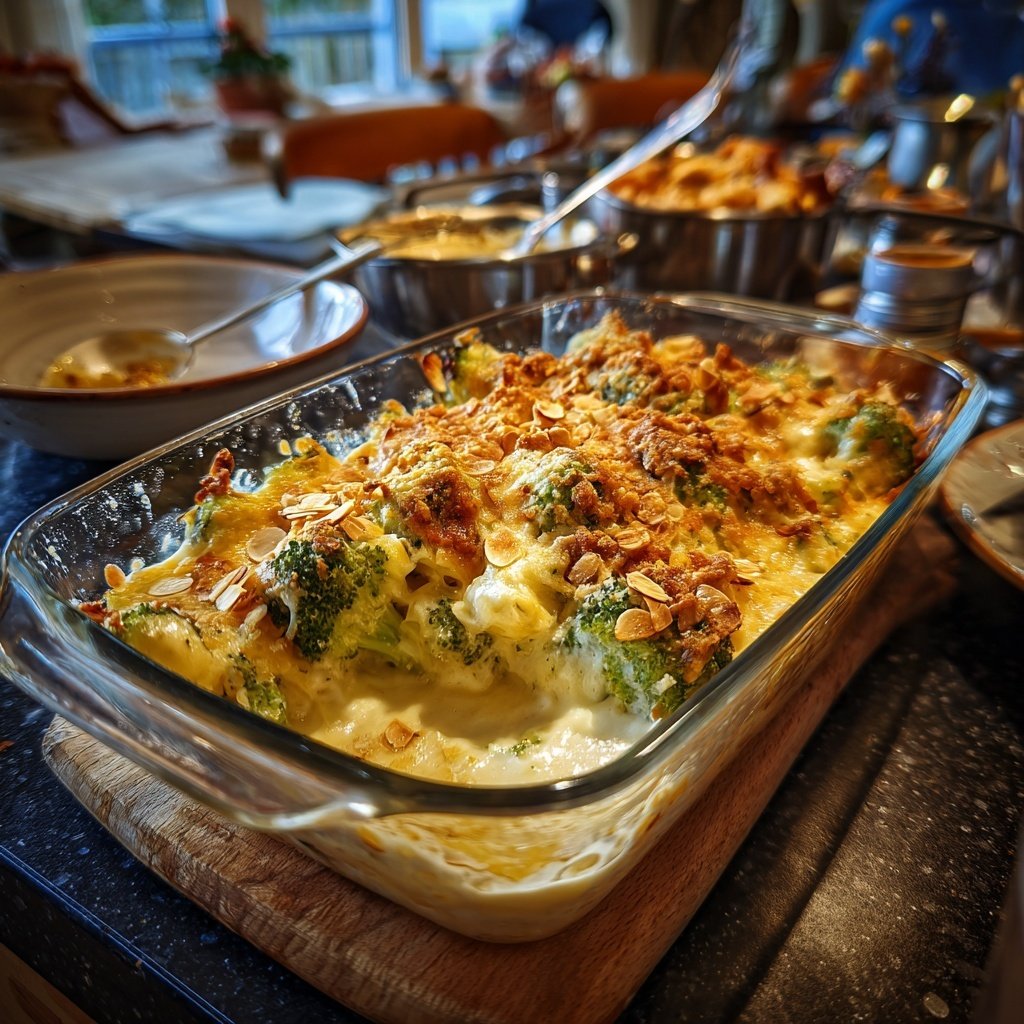 Brokkoli Frischkäse Auflauf Mit Mandeln
