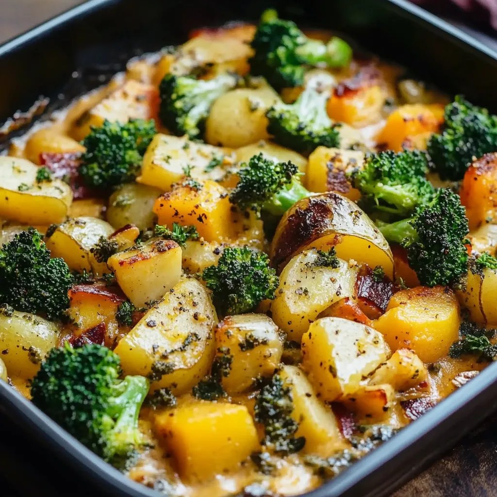 Bunte Gemüsepfanne mit Brokkoli & Kartoffeln