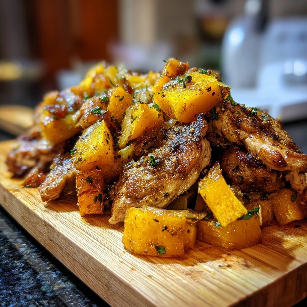 Kalorienarmes Hähnchen Mit Ofen Kürbis