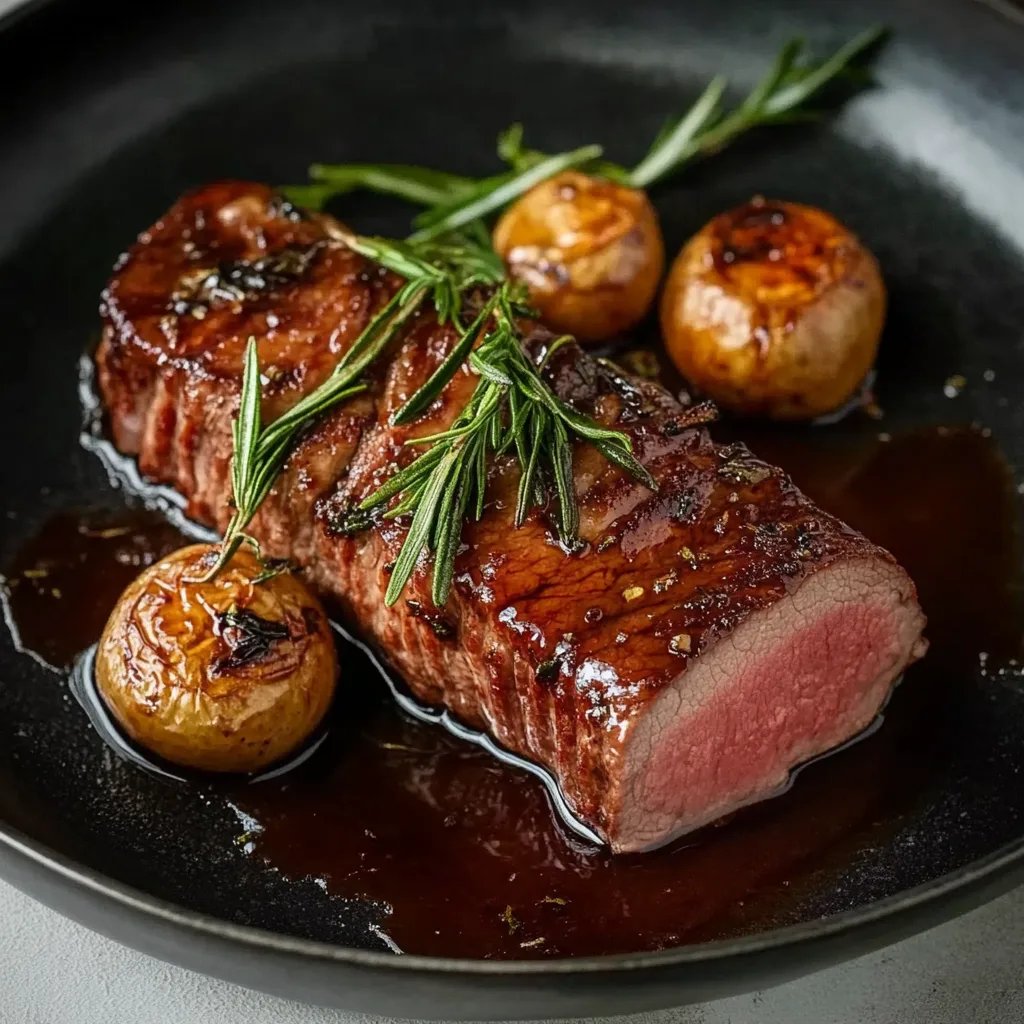 Rinderfilet mit Honig-Senf-Glasur