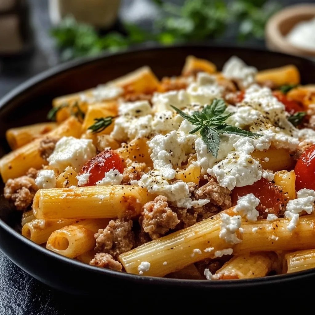 Griechischer Nudel-Auflauf mit Feta und Hackfleisch