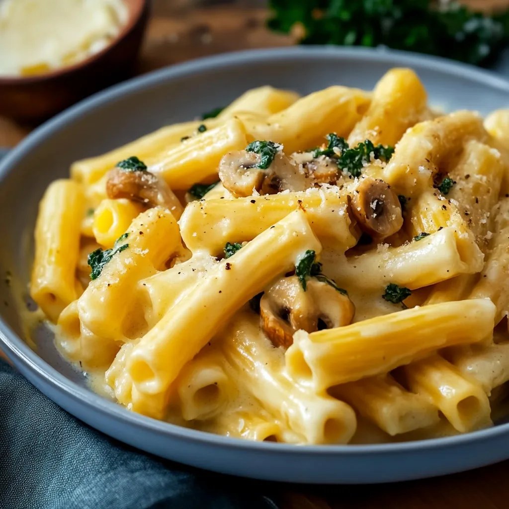 Cremiges Nudelgericht mit Kürbis