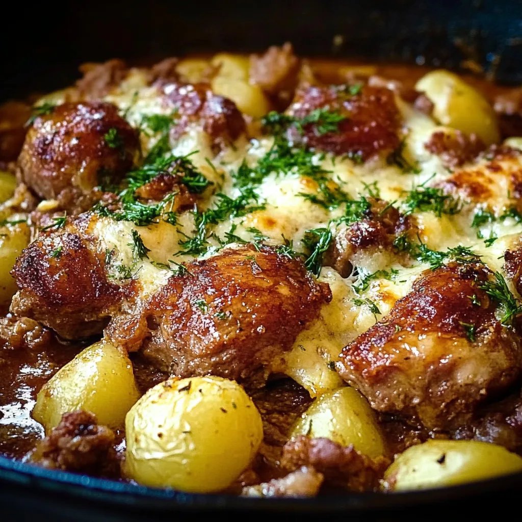 Rosenkohl-Kartoffel-Auflauf mit Hackfleisch und Kartoffeln