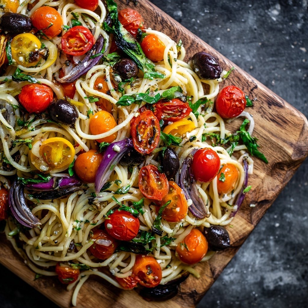 Mediterraner Nudelsalat Mit Gegrilltem Gemüse