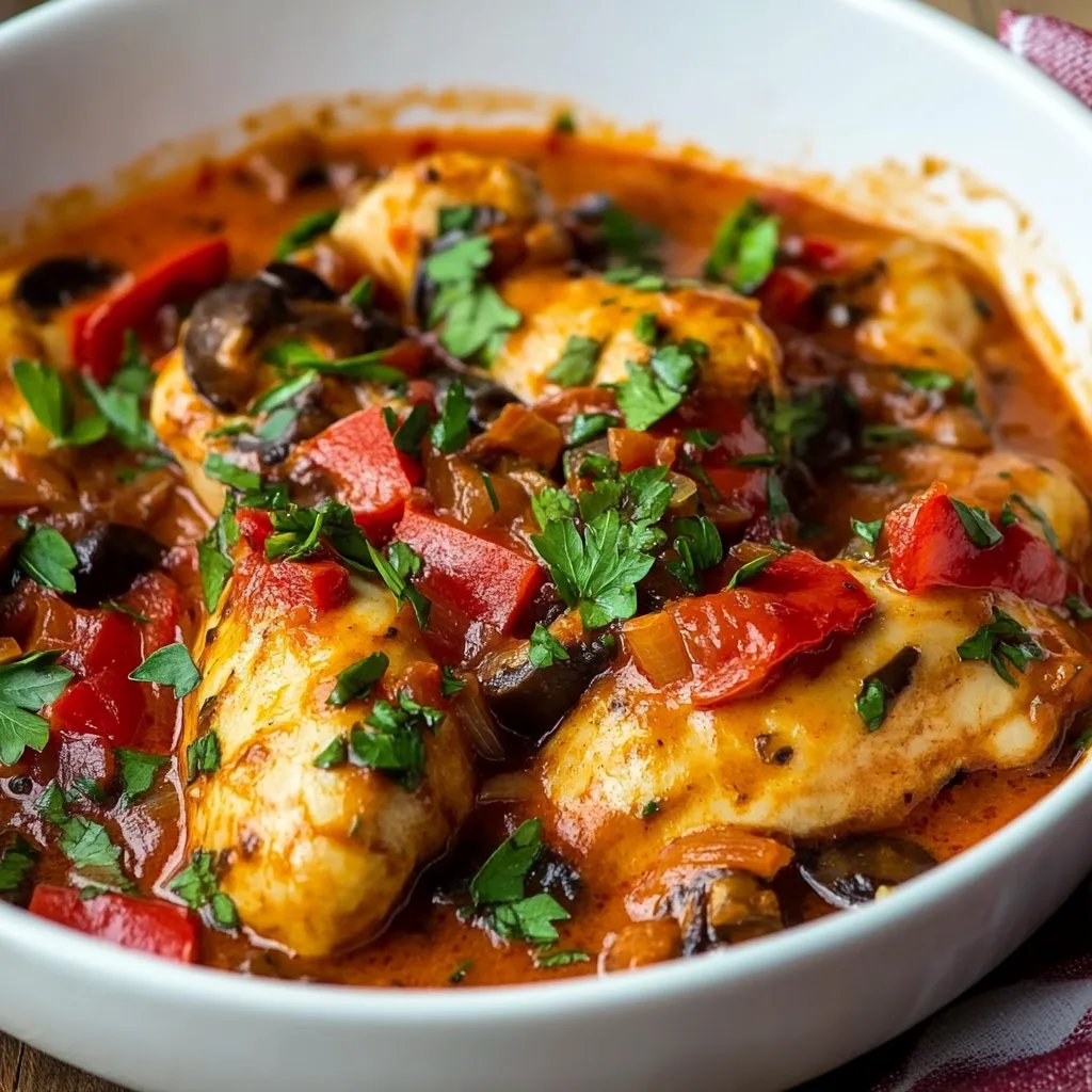 Schlemmer-Hähnchen in Paprika-Rahm-Soße