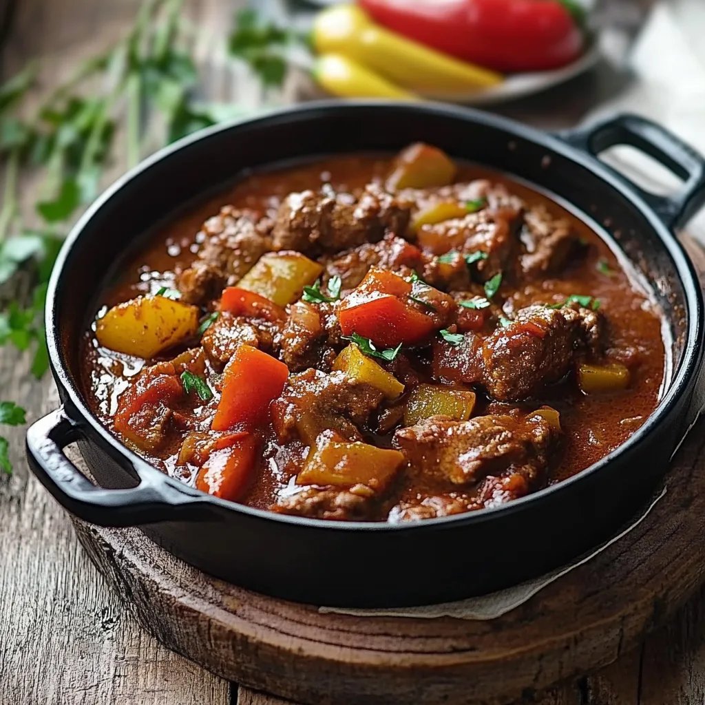 Saftiges Paprikagulasch