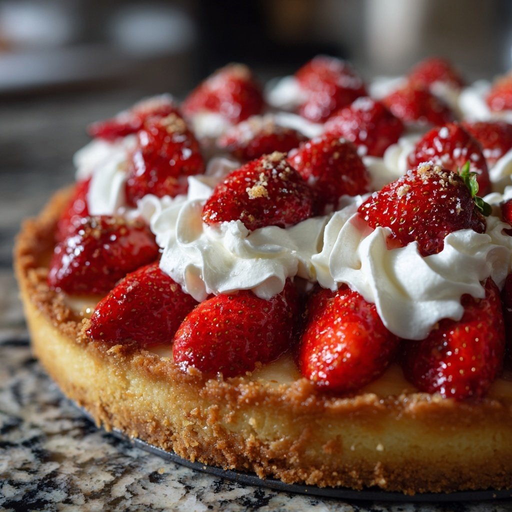 Erdbeerkuchen mit Vanillepudding
