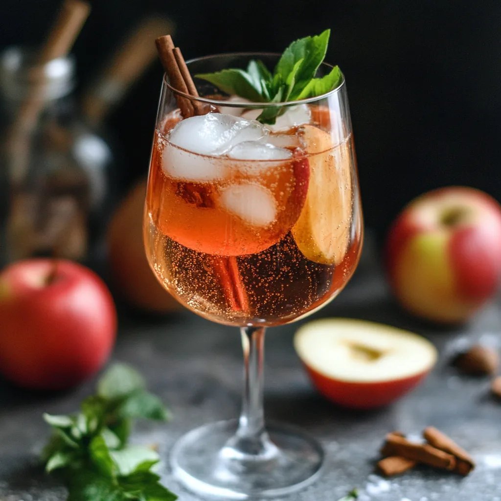 Herbstlicher Aperol Spritz mit Apfel